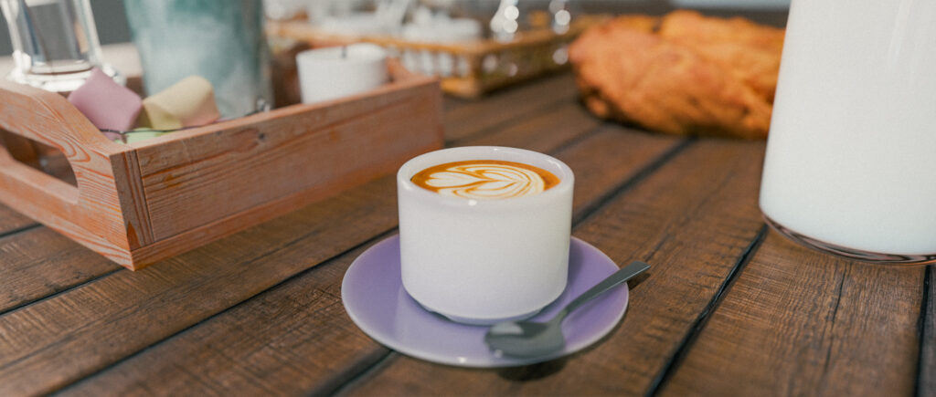 Ilustração 3D de Alef Rodrigues Rosa de uma mesa de café da manhã